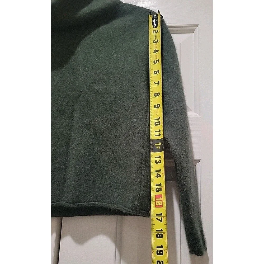 Free People 100% Cashmere ? Green Turtleneck Cropped Women Sweater Size XXS/XS - Picture 11 of 15